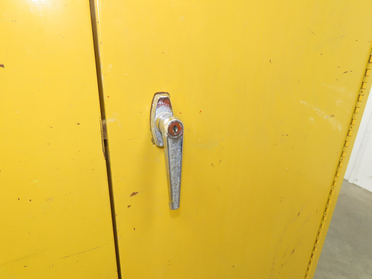 Eagle 1947 Flammable Liquid Safety Cabinet Yellow Dual Door 45 Gal 43x18x66"