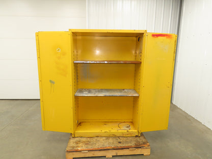 Eagle 1947 Flammable Liquid Safety Cabinet Yellow Dual Door 45 Gal 43x18x66"