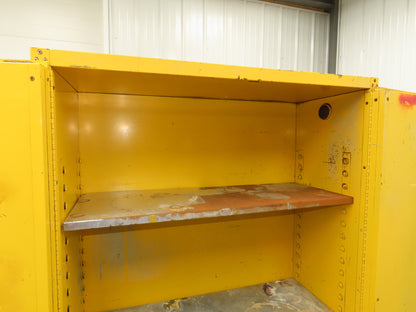 Eagle 1947 Flammable Liquid Safety Cabinet Yellow Dual Door 45 Gal 43x18x66"