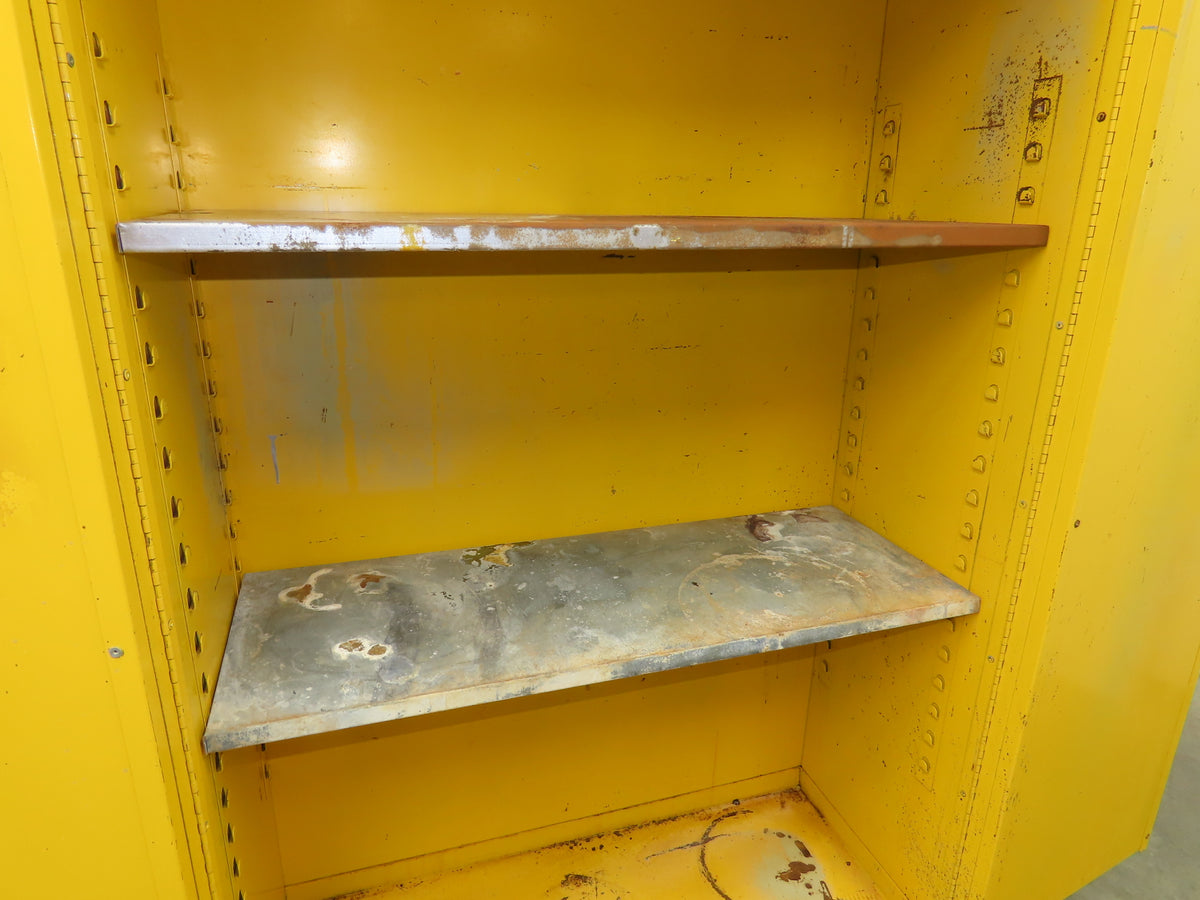 Eagle 1947 Flammable Liquid Safety Cabinet Yellow Dual Door 45 Gal 43x18x66"