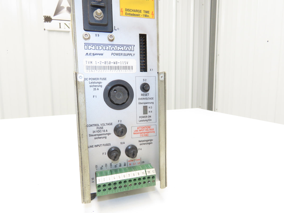 Indramat TVM1.2-050-W0-115V 300VDC Digital AC Servo Controller 115VAC Input