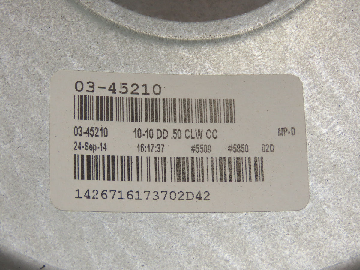 Morrison 03-45210 Blower Wheel 10-5/8" OD x 10-3/4" Length 1/2" Bore Clockwise