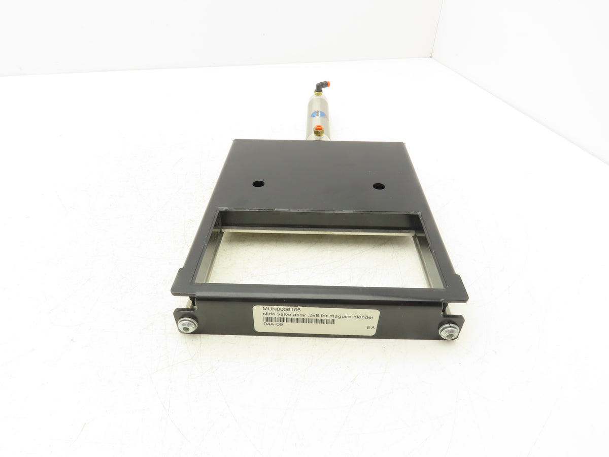 04A-09 Slide Gate 3" x 6" Opening Bimba Double Acting Cylinder 1" x 3" 250 PSI