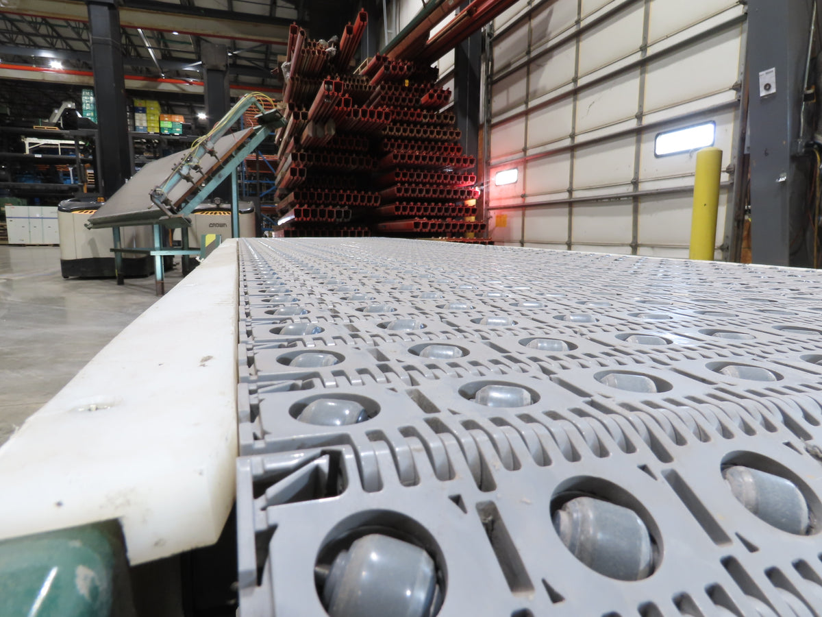Dematic 34"x 10' ARB Singulator Package Conveyor 30"W Roller Belt 3PH 260 FPM