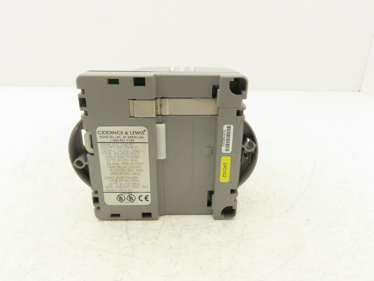 Giddings & Lewis M.1017.3095 R2 Digital I/O Module 16-Point 24 VDC .5A/Output