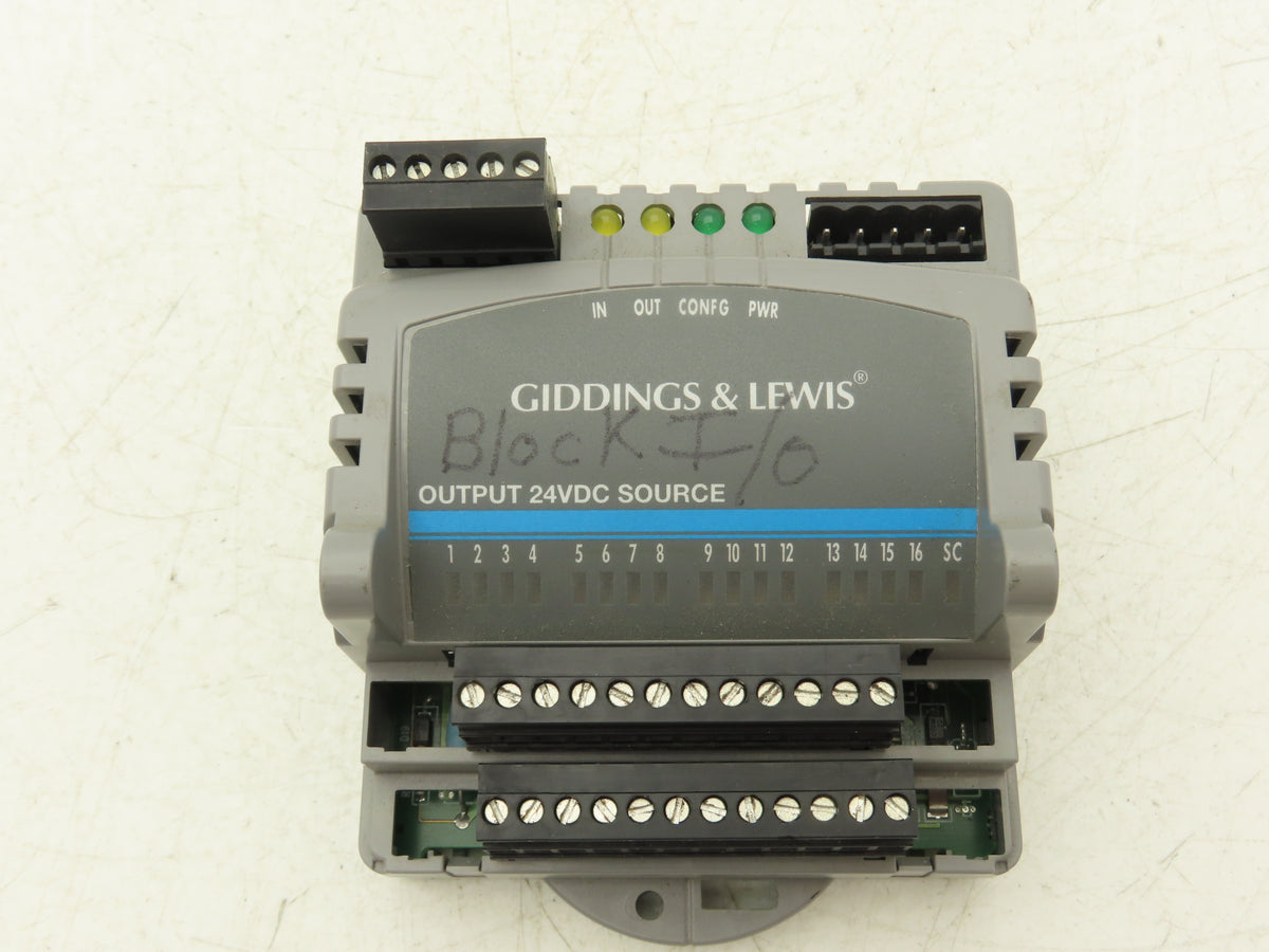 Giddings & Lewis M.1017.3095 R2 Digital I/O Module 16-Point 24 VDC .5A/Output