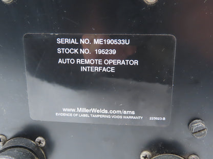 Miller 195239 HMI Auto ROI Remote Operator Interface Control & Display Module