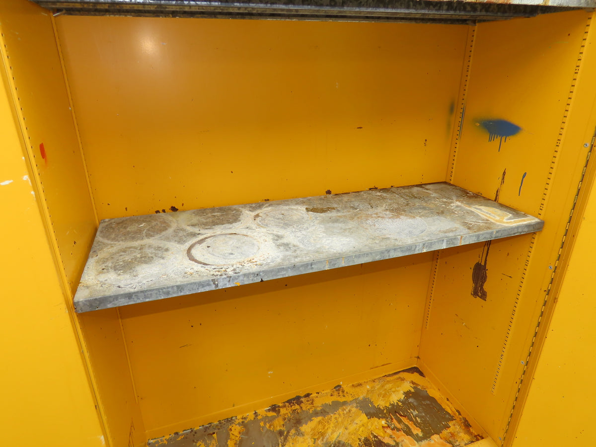 Lyon 5444 Flammable Liquid Safety Cabinet Yellow Dual Door 45 Gal 43x18x66"