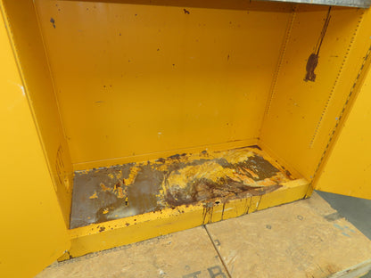 Lyon 5444 Flammable Liquid Safety Cabinet Yellow Dual Door 45 Gal 43x18x66"