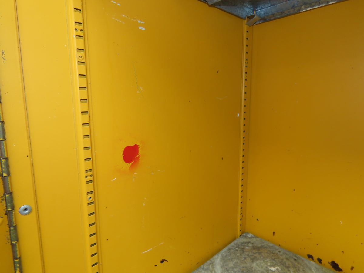 Lyon 5444 Flammable Liquid Safety Cabinet Yellow Dual Door 45 Gal 43x18x66"