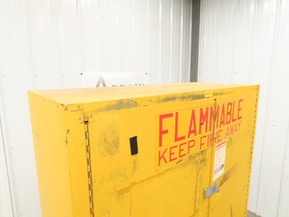 Lyon 5444 Flammable Liquid Safety Cabinet Yellow Dual Door 45 Gal 43x18x66"