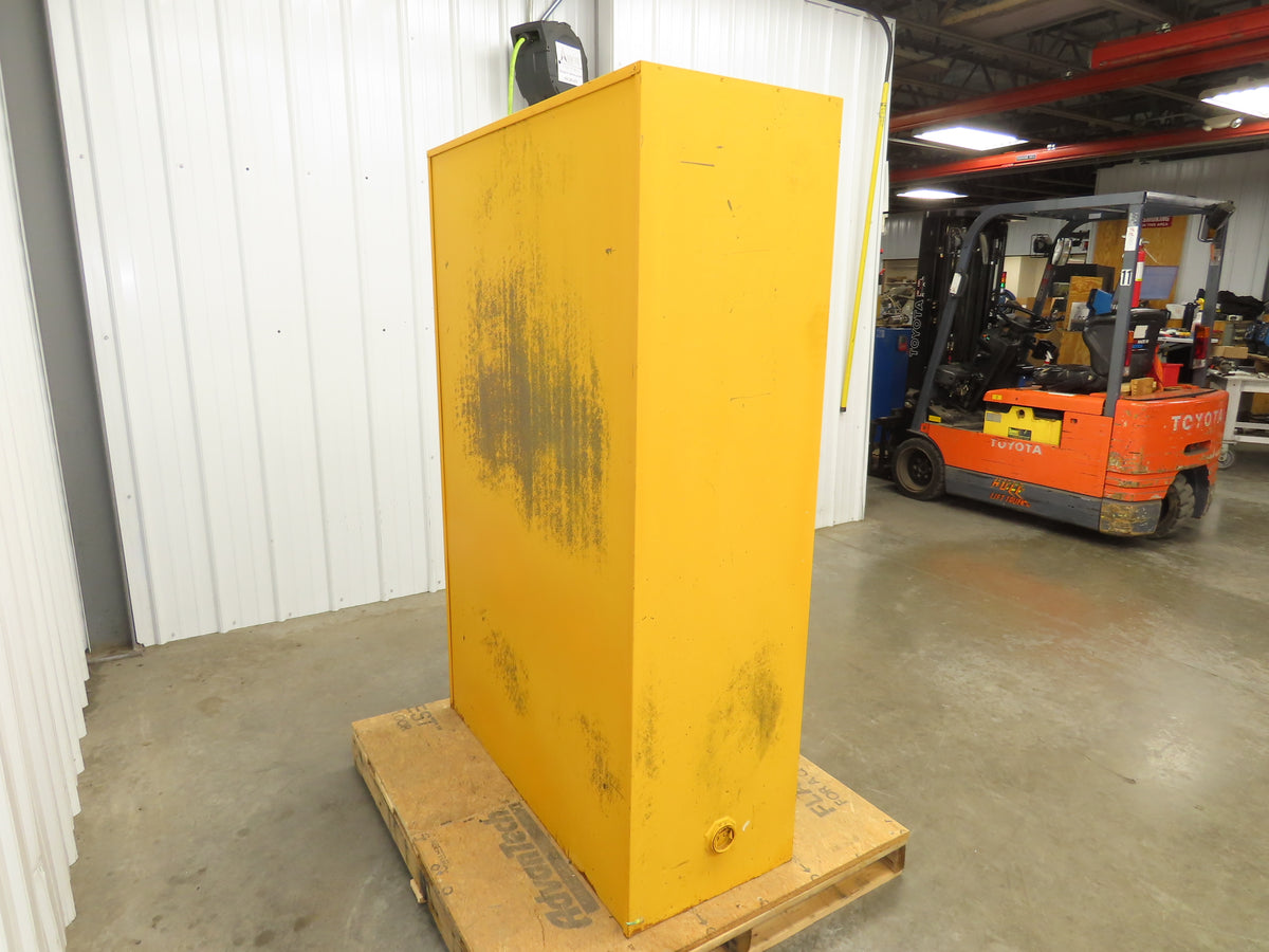 Lyon 5444 Flammable Liquid Safety Cabinet Yellow Dual Door 45 Gal 43x18x66"