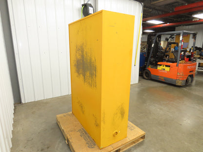 Lyon 5444 Flammable Liquid Safety Cabinet Yellow Dual Door 45 Gal 43x18x66"
