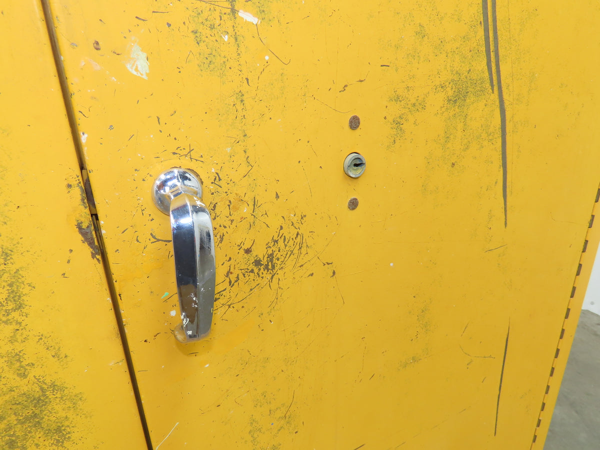 Lyon 5444 Flammable Liquid Safety Cabinet Yellow Dual Door 45 Gal 43x18x66"