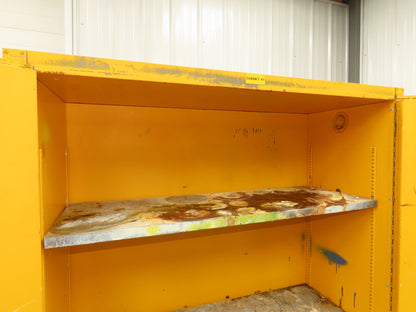 Lyon 5444 Flammable Liquid Safety Cabinet Yellow Dual Door 45 Gal 43x18x66"