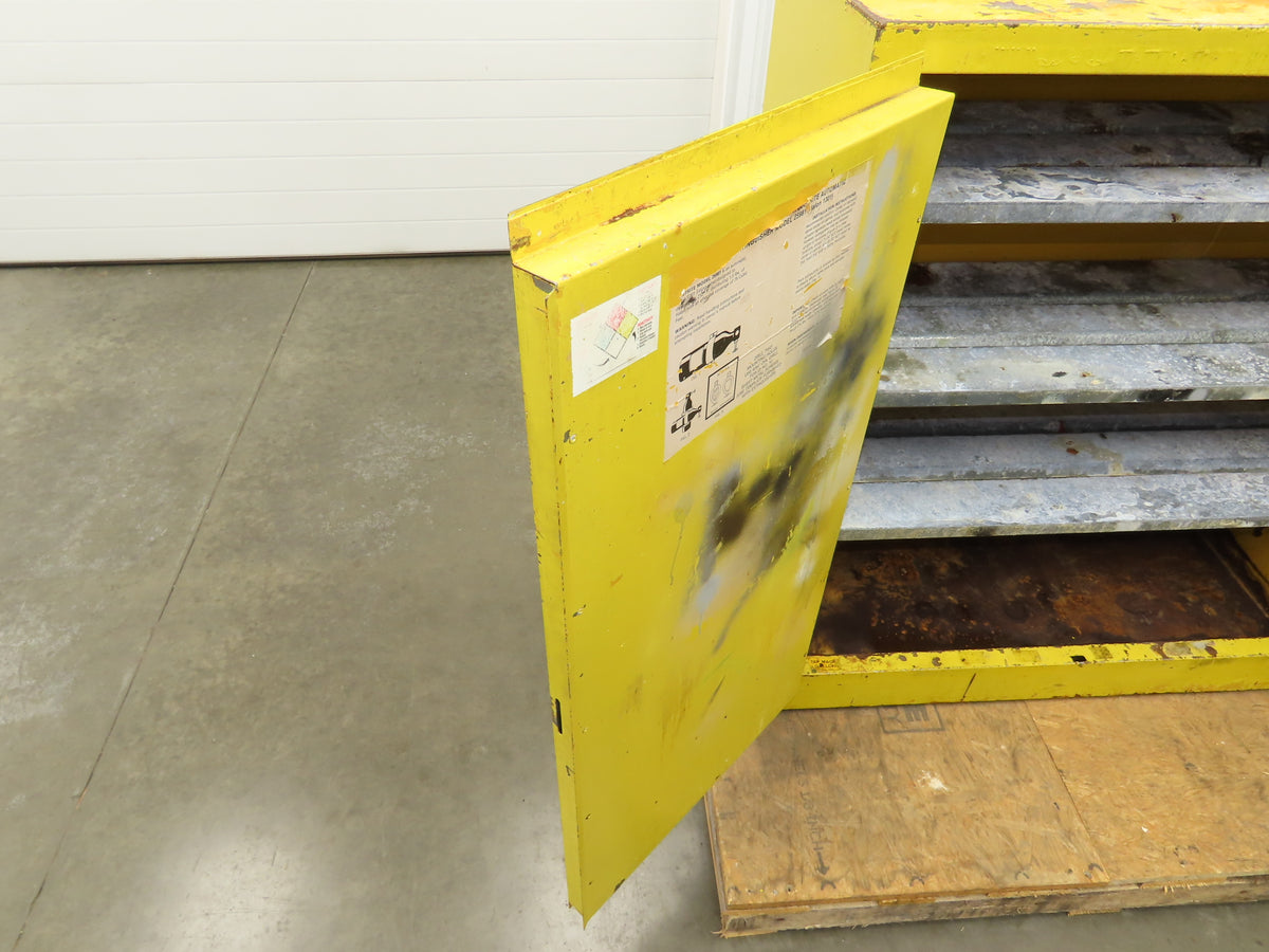 Justrite Yellow Flammable Safety Cabinet Dual Door 30 Gallon Liquid 43x18x45"