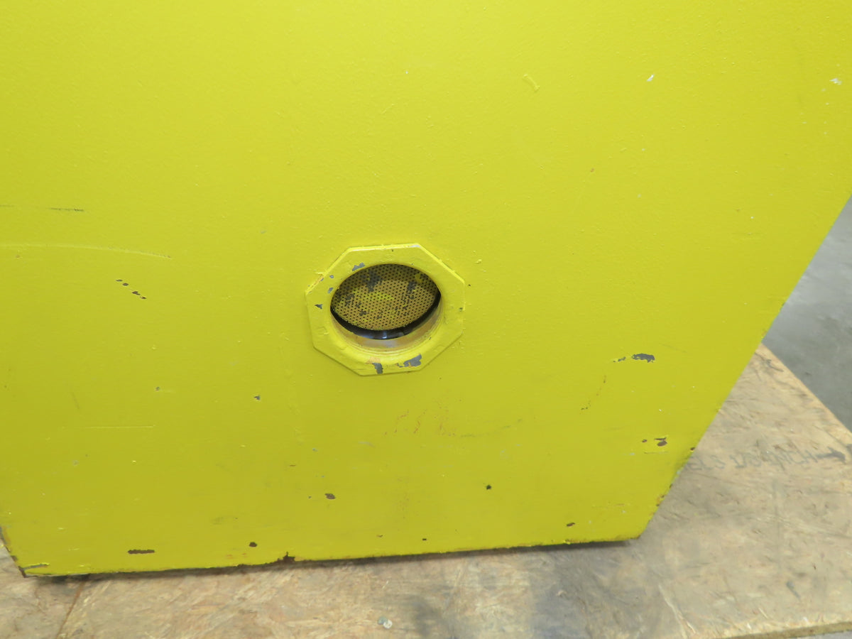 Justrite Yellow Flammable Safety Cabinet Dual Door 30 Gallon Liquid 43x18x45"