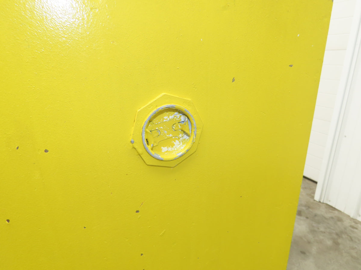 Justrite Yellow Flammable Safety Cabinet Dual Door 30 Gallon Liquid 43x18x45"