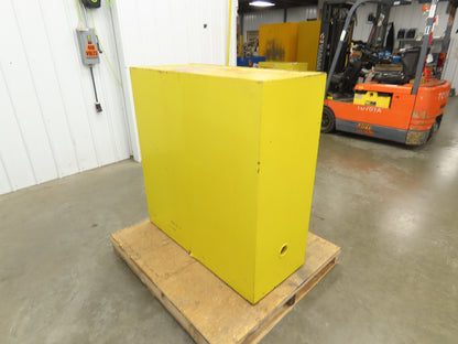 Justrite Yellow Flammable Safety Cabinet Dual Door 30 Gallon Liquid 43x18x45"
