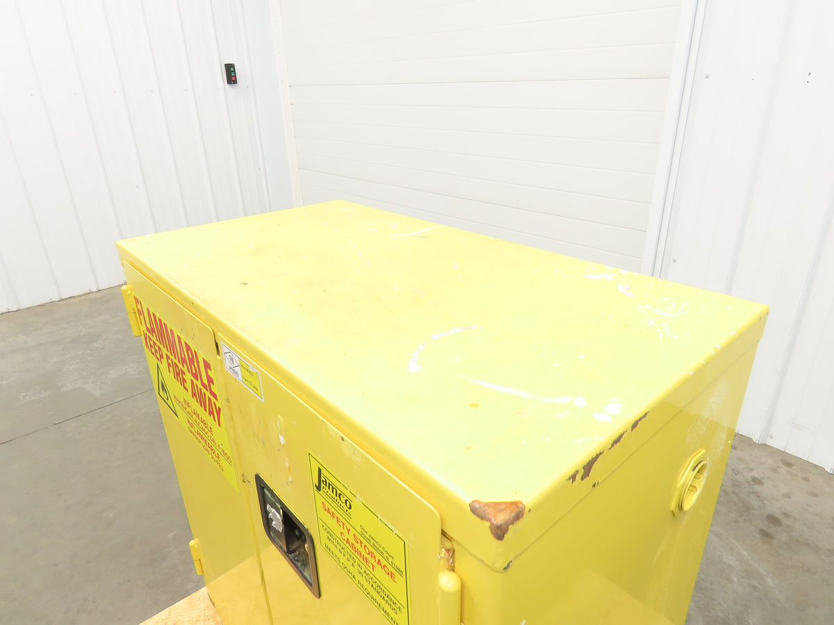 Jamco BM22 Flammable Safety Cabinet 22 Gallon Yellow Flammable Liquid 34x18x35"