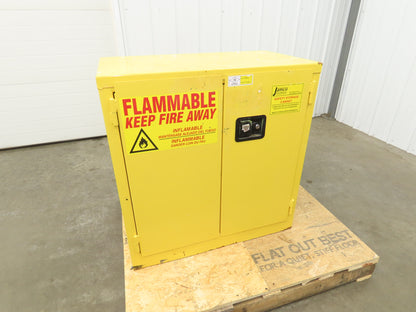 Jamco BM22 Flammable Safety Cabinet 22 Gallon Yellow Flammable Liquid 34x18x35"