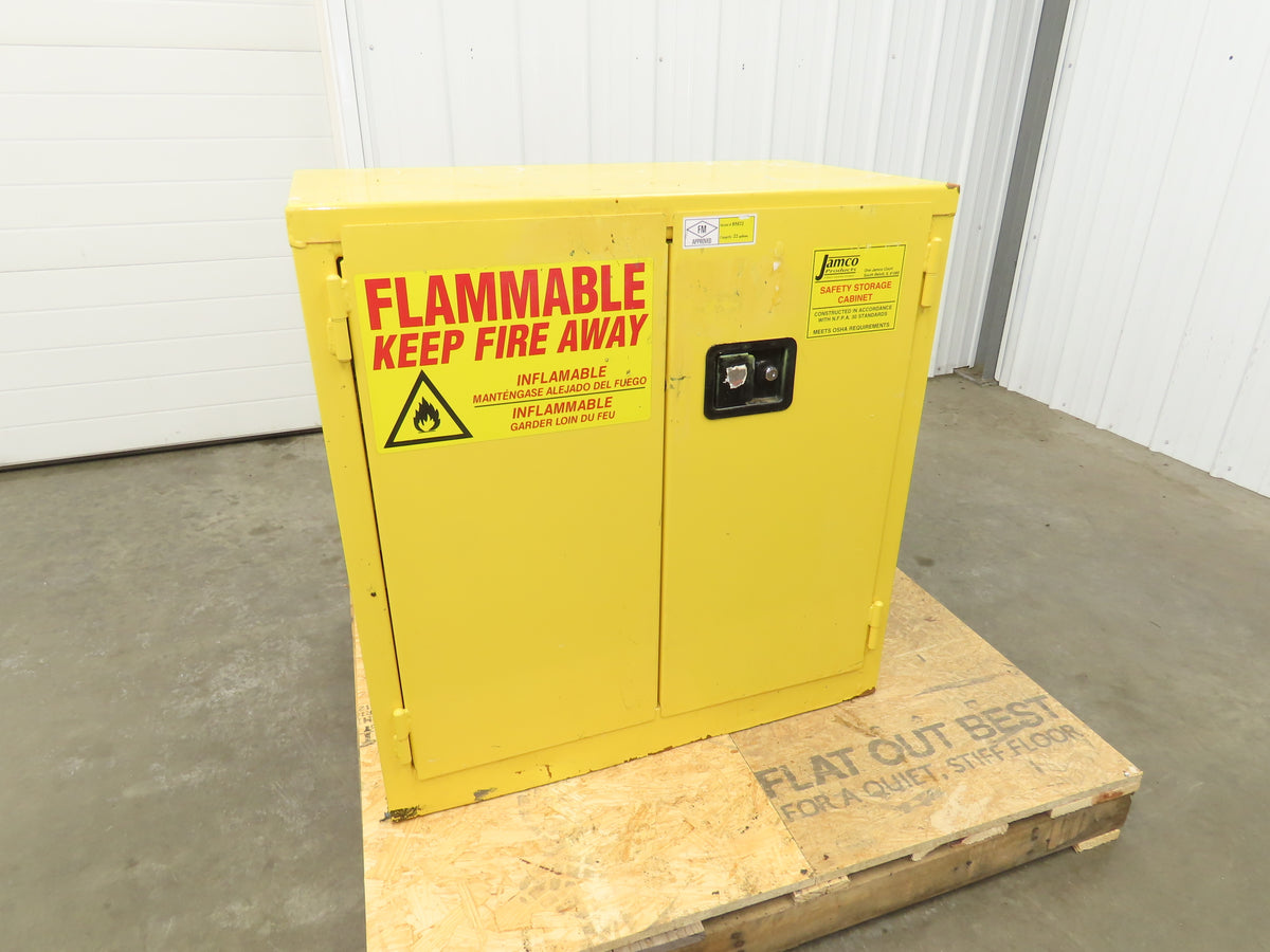 Jamco BM22 Flammable Safety Cabinet 22 Gallon Yellow Flammable Liquid 34x18x35"