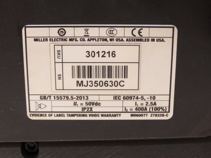Miller 301216 Mig Robot Wire Feeder & Motor Drive Assembly 50VDC