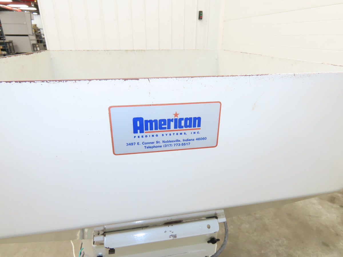 American Feeding A01-DC Vibrator Hopper Feeder 18x18" 120V 22-3/4"H Outfeed