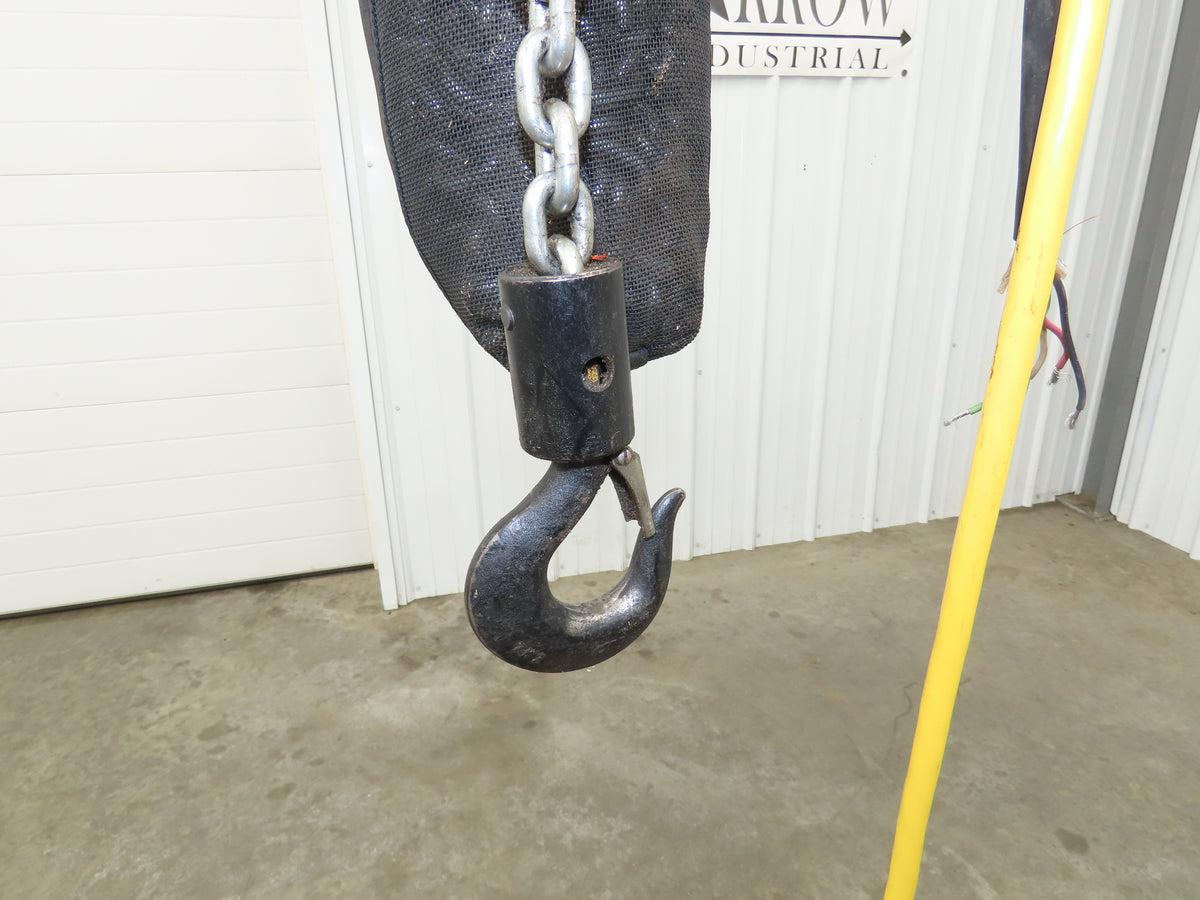 CM Lodestar Model J 1/2 Ton 1000lb Electric Chain Hoist 20' Lift 32 FPM 3PH 480V