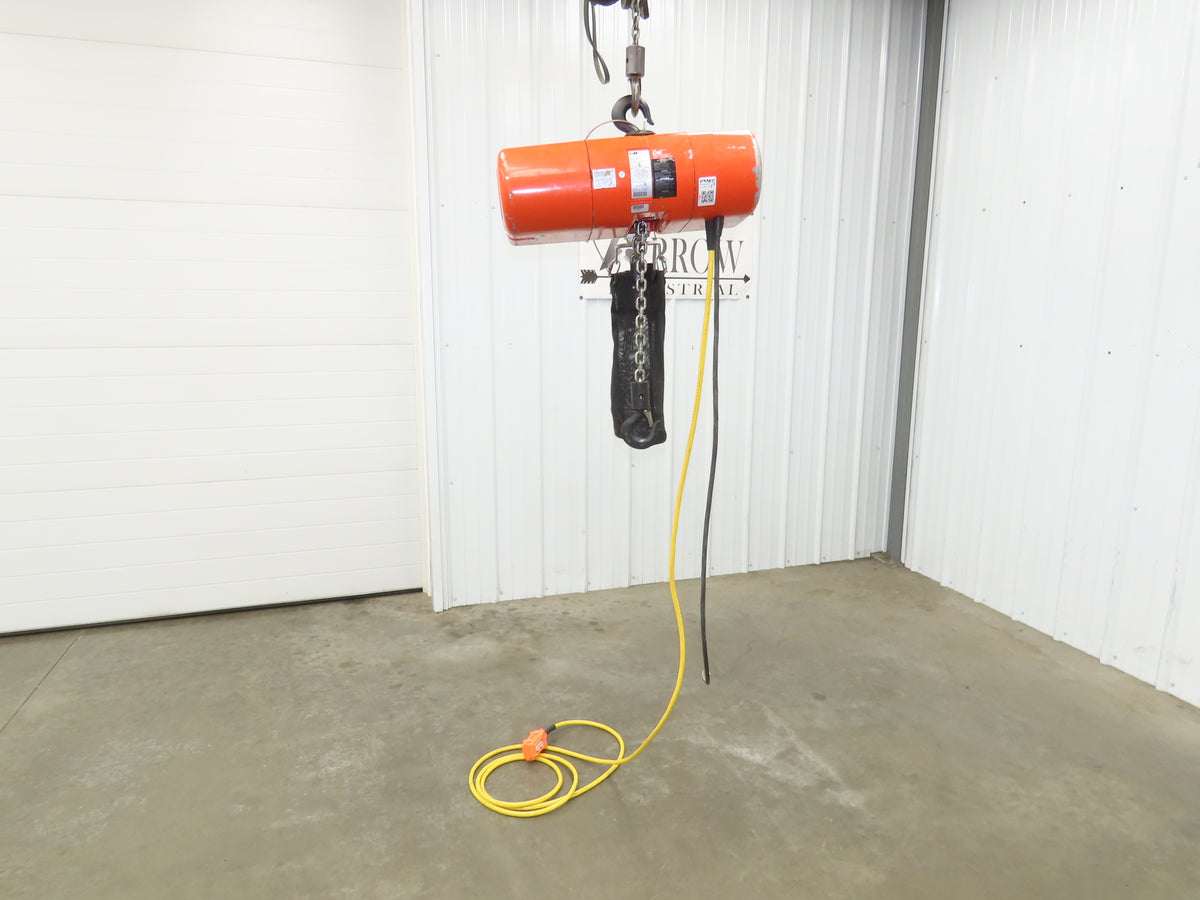 CM Lodestar Model J 1/2 Ton 1000lb Electric Chain Hoist 21' Lift 32 FPM 3PH 480V