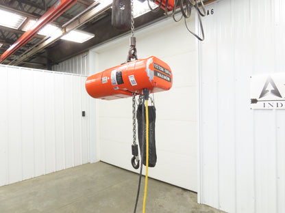 CM Lodestar Model J 1/2 Ton 1000lb Electric Chain Hoist 21' Lift 32 FPM 3PH 480V