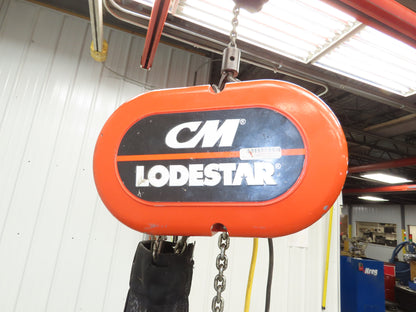 CM Lodestar Model J 1/2 Ton 1000lb Electric Chain Hoist 21' Lift 32 FPM 3PH 480V