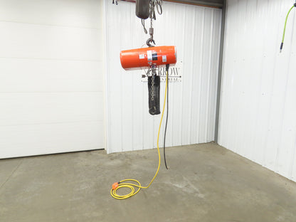CM Lodestar Model J 1/2 Ton 1000lb Electric Chain Hoist 21' Lift 32 FPM 3PH 480V