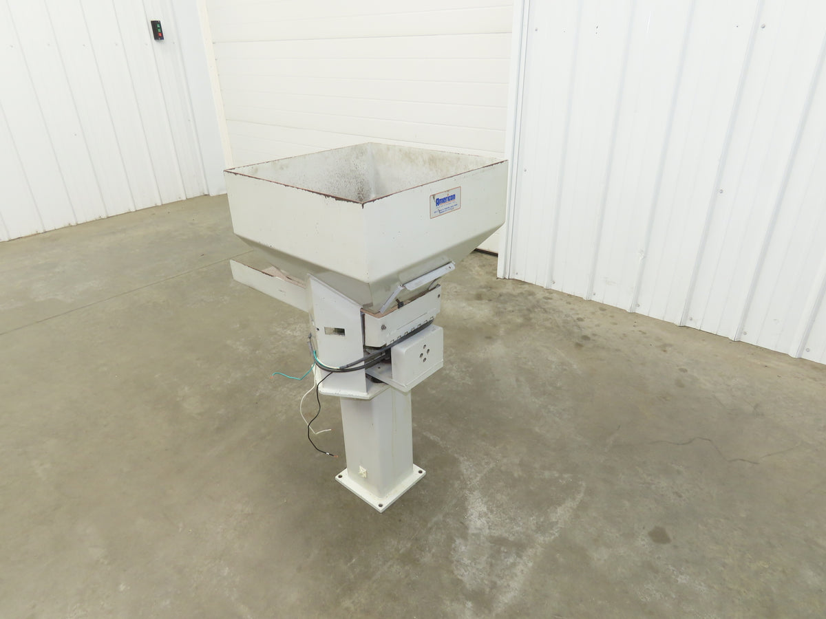American Feeding A01-DC Vibrator Hopper Feeder 18x18" 120V 23-1/4"H Outfeed