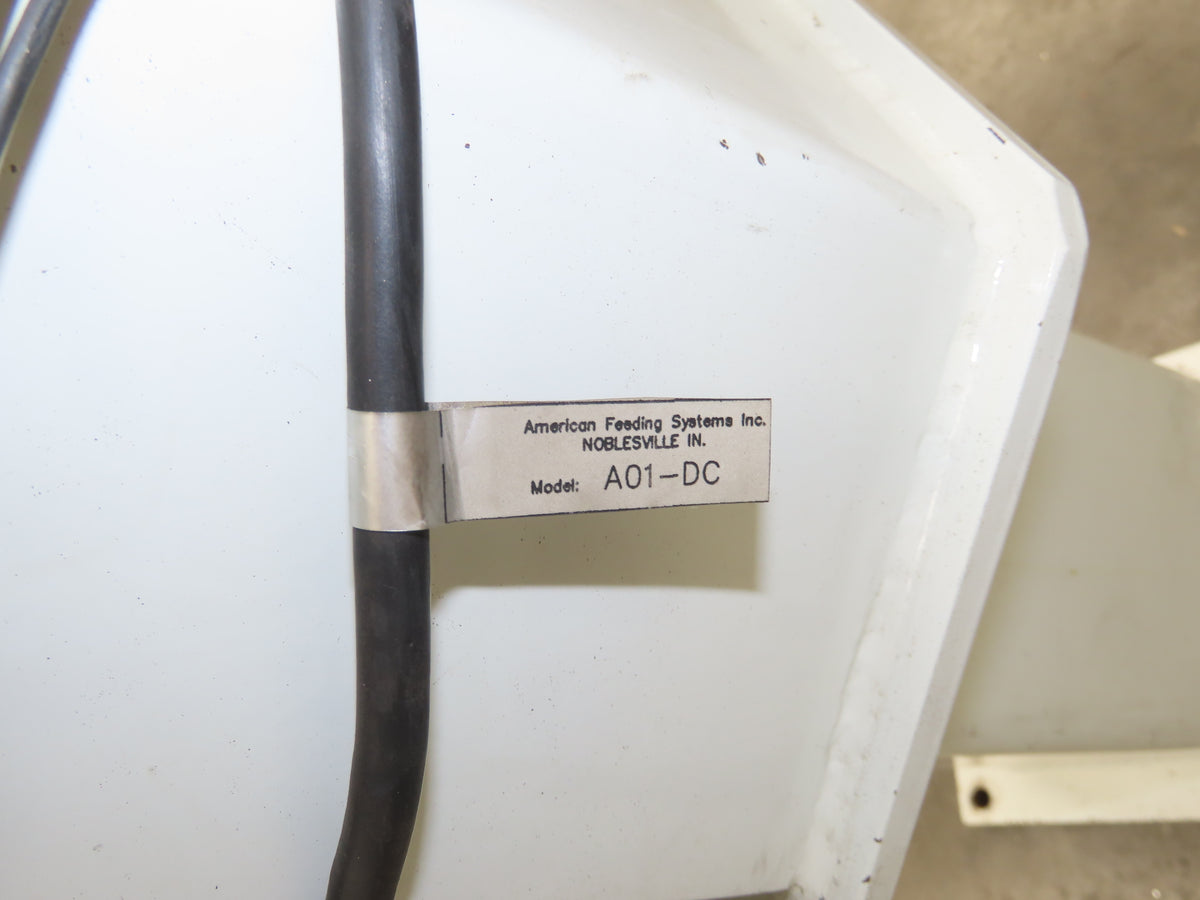 American Feeding A01-DC Vibrator Hopper Feeder 18x18" 120V 20"H Outfeed
