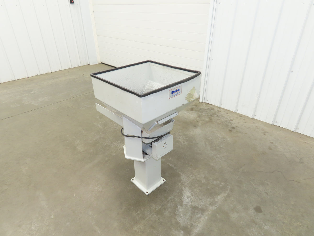 American Feeding A01-DC Vibrator Hopper Feeder 18x18" 120V 20"H Outfeed