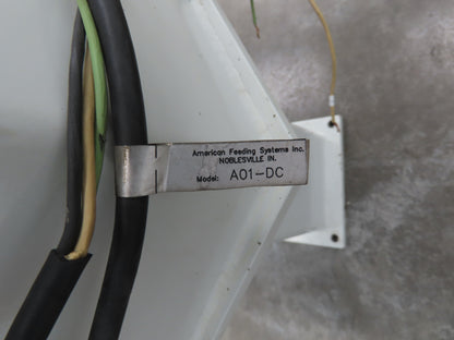 American Feeding A01-DC Vibrator Hopper Feeder 18x18" 120V 19-1/2"H Outfeed