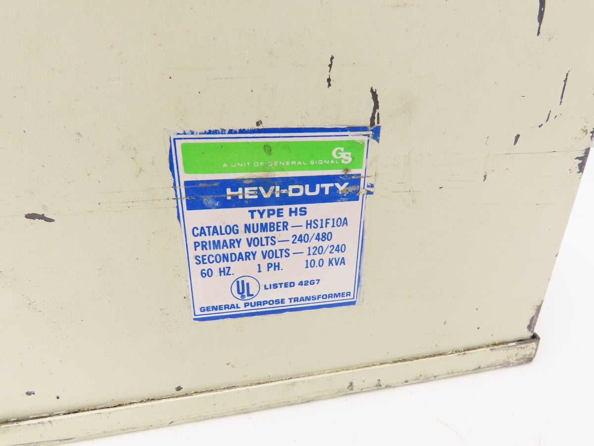 Sola Hevi-Duty HS1F10A 10 kVA Transformer 240x480V Pri 120/240V Sec 1PH