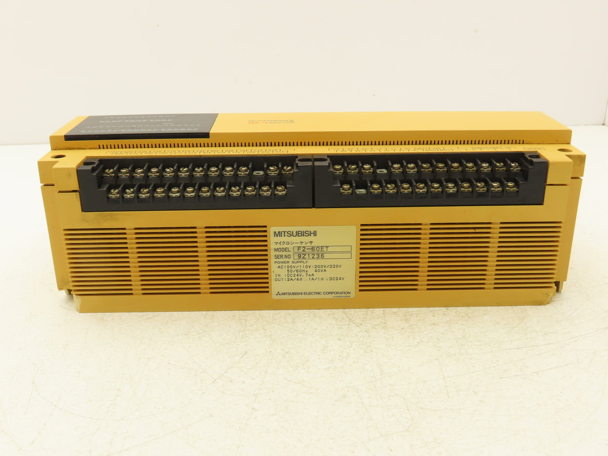 Mitsubishi Melsec F2-60ET Programable Logic Controller Has Broken Mounting Ears