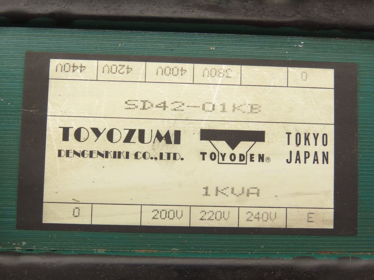 Toyozumi SD42-01KB Stepdown Control Transformer 1 kVA Primary 380-440 LV 200/240