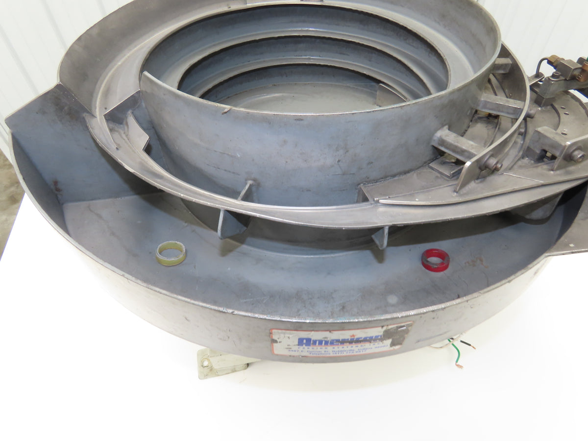 American 15" Vibratory Bowl Feeder 120V Vibrator Base Small Parts Sorter