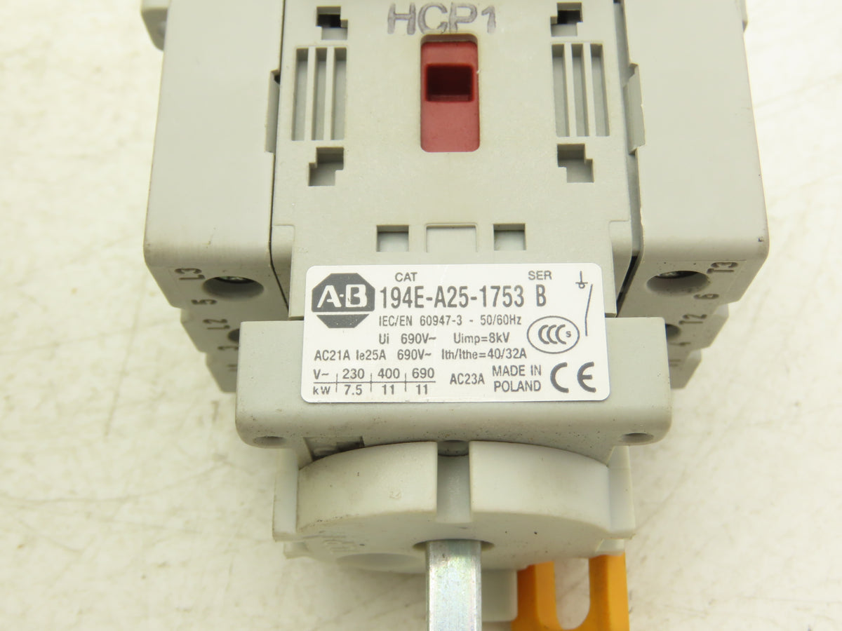 Allen Bradley 194E-FA20E Enclosed Rotary Disconnect Load Switch 230-690 VAC 3Ph