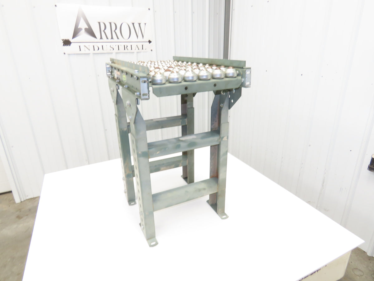 Hytrol 15"W x 24"L Ball Transfer Conveyor Table 13"BF 2"Centers Adj Height