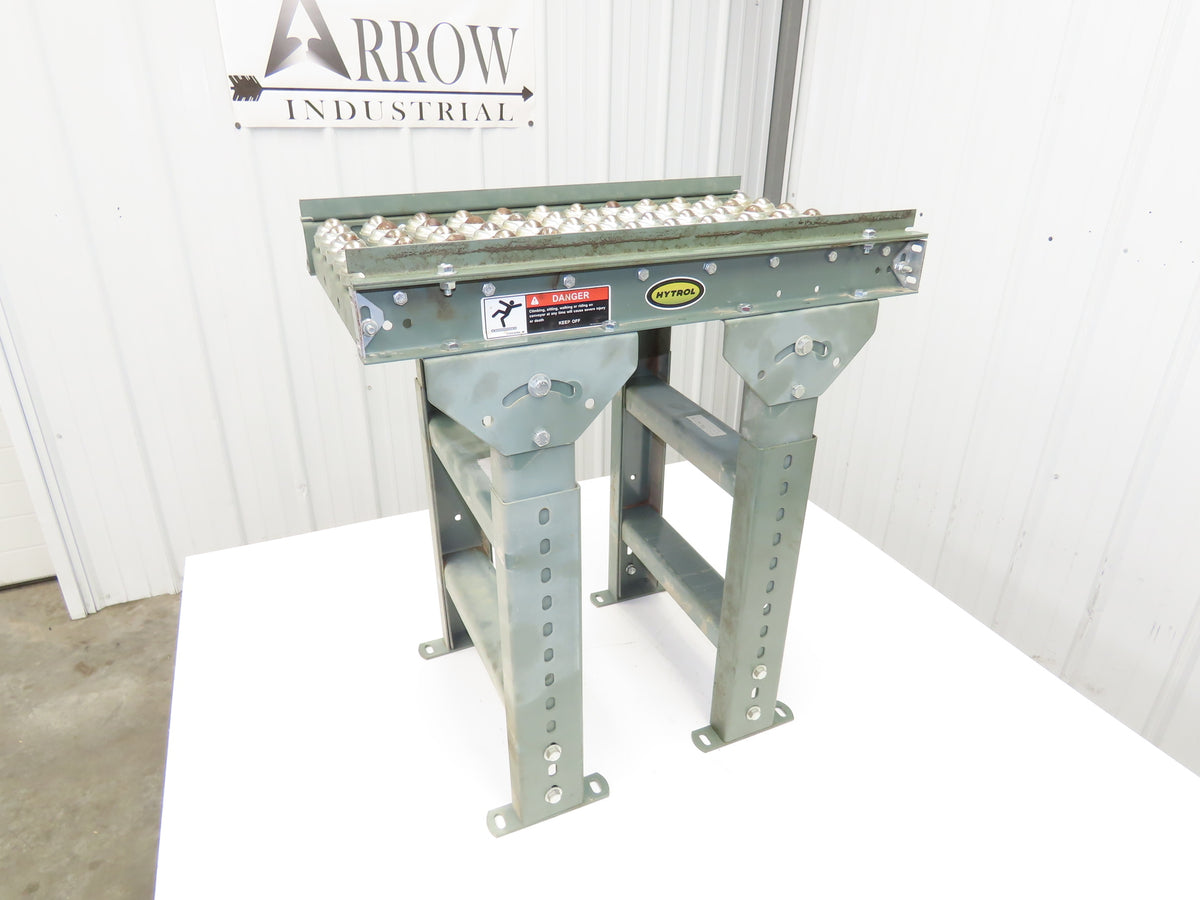 Hytrol 15"W x 24"L Ball Transfer Conveyor Table 13"BF 2"Centers Adj Height