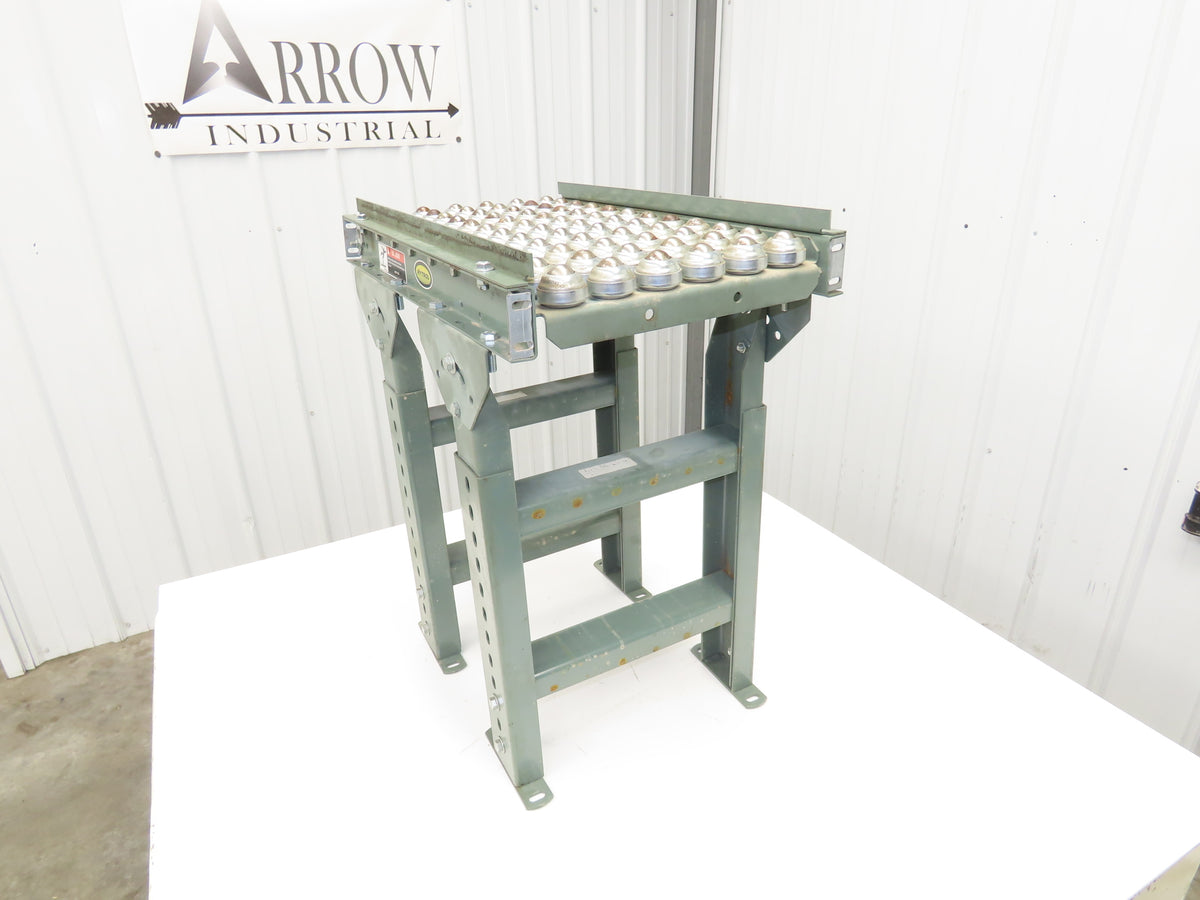 Hytrol 15"W x 24"L Ball Transfer Conveyor Table 13"BF 2"Centers Adj Height