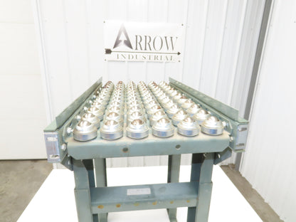 Hytrol 15"W x 24"L Ball Transfer Conveyor Table 13"BF 2"Centers Adj Height