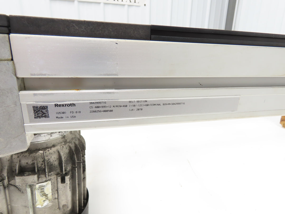 Rexroth CS 400-955-12 M/MIN-460 Transverse Belt Conveyor 400x955mm 230/460V 3PH