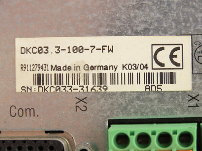 Rexroth R911279431 DKC03.3-100-7-FW ECODRIVE03 100A Servo Drive 200-480V 3Ph In