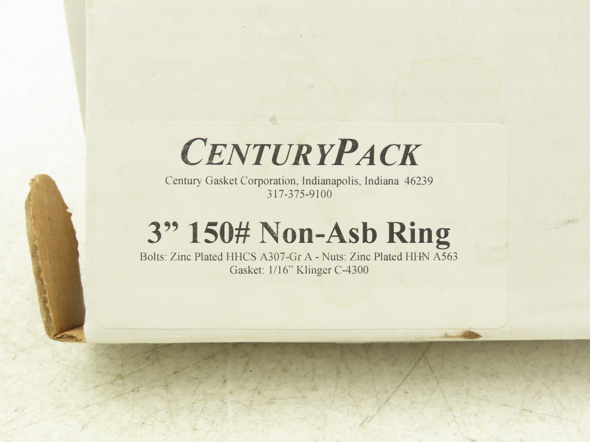 Century Gasket 3" #150 CenturyPack 4-Bolt Flange Kit Klinger C-4300  Lot of 2