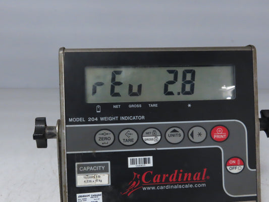 Cardinal Detecto 204 Digital Weight Indicator NTEP Class III 5000d RS232 LCD SS